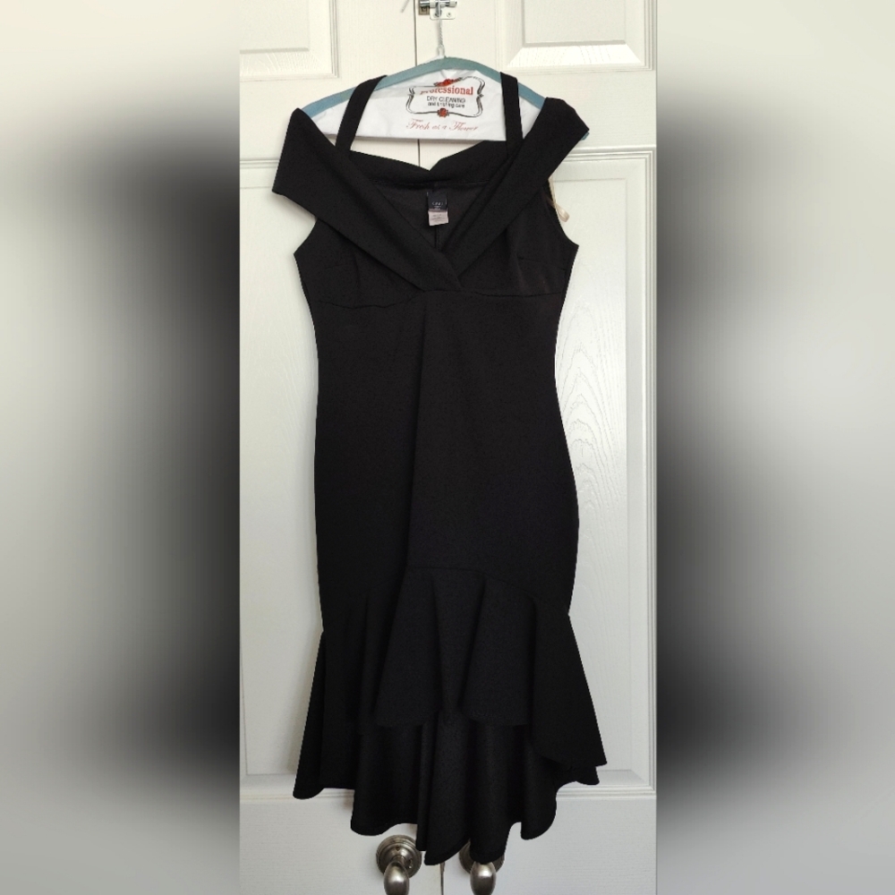 GIBIU black cocktail high/low dress size L